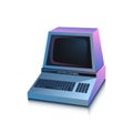 Retro style computer on a plain backgrounds